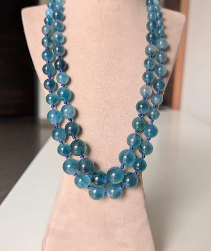 Ocean Blue Double Strand Fluroite Necklace